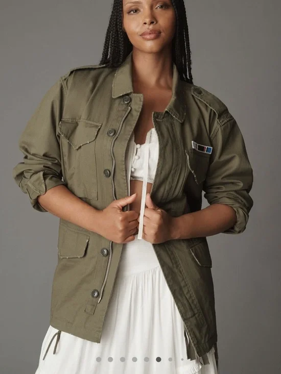 Anthropologie Pilcro cotton Utility Jacket size XL - Picture 2 of 16